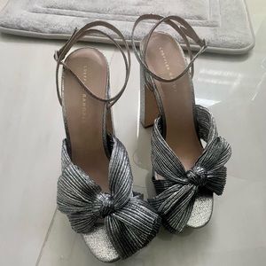 Natalia Dark Silver Bow Heel